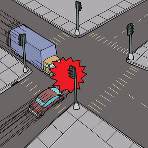 The accident happened at the intersection